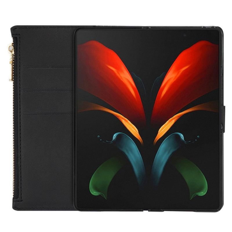 Housse Samsung Galaxy Z Fold 4 Ultra Pailletée avec Lanière