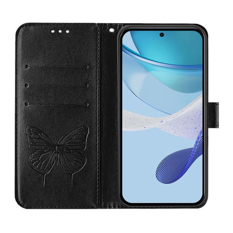 Housse Samsung Galaxy Z Fold 6 Papillon Floral à Lanière