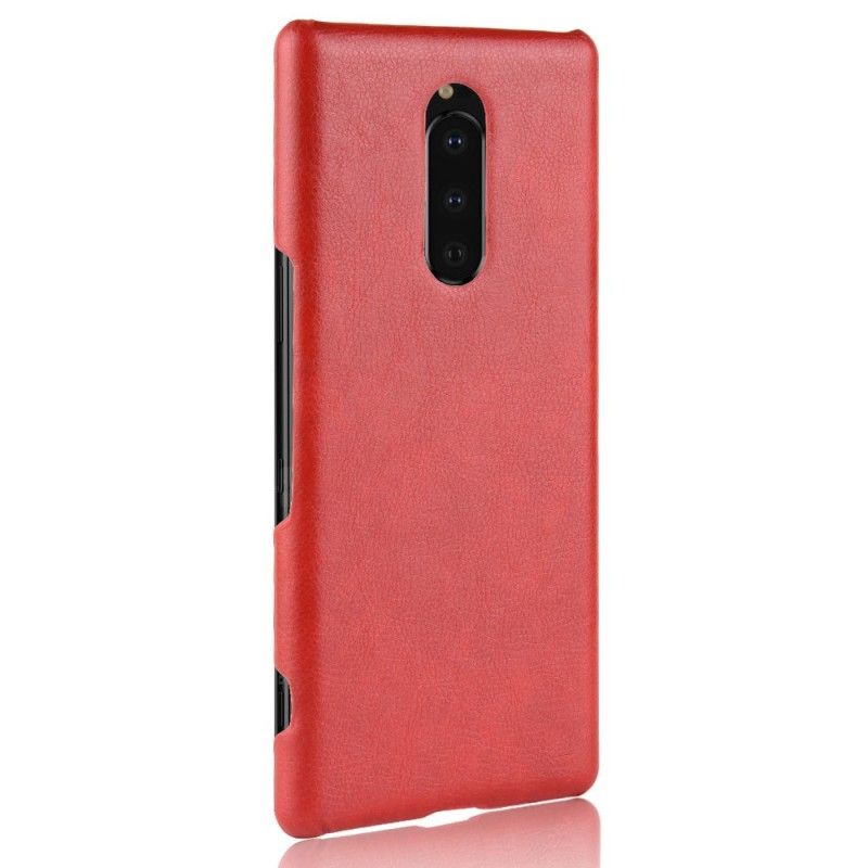 Coque Sony Xperia 1 Effet Cuir Litchi Performance