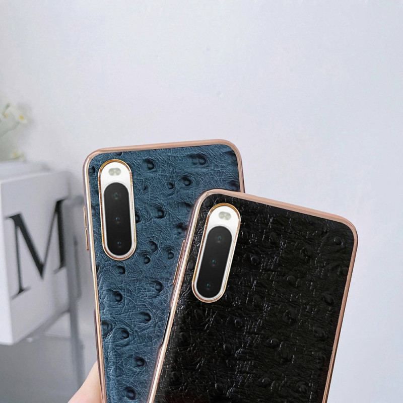 Coque Sony Xperia 10 IV Véritable Cuir Style Autruche