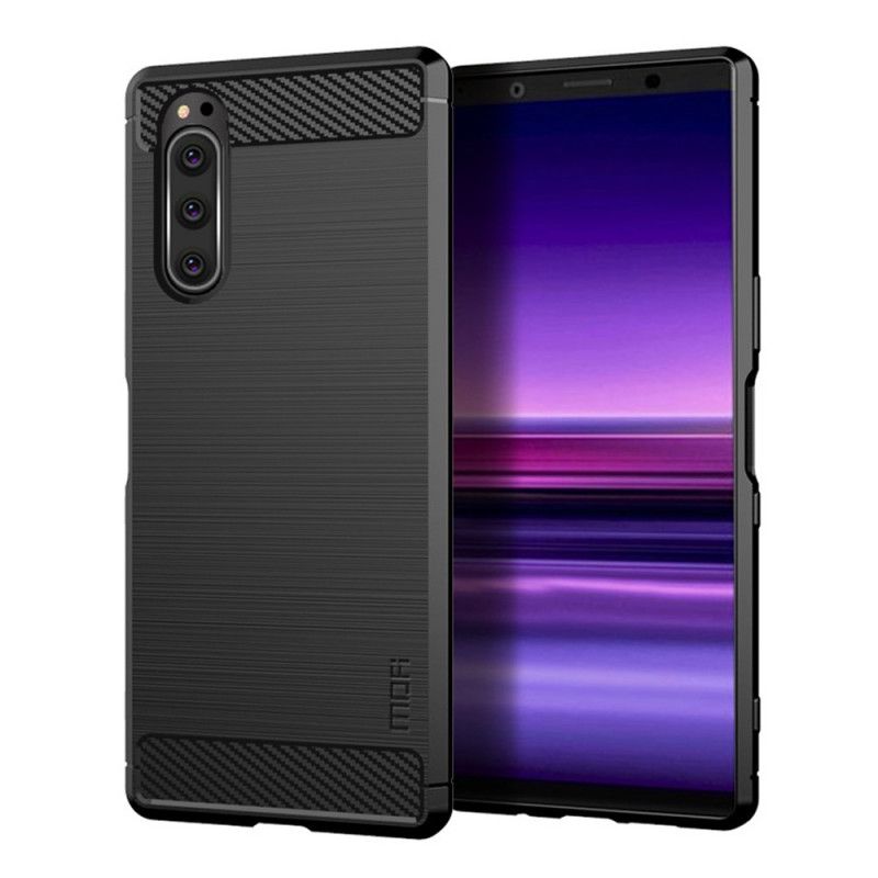 Coque Sony Xperia 5 Fibre Carbone Brossée Mofi