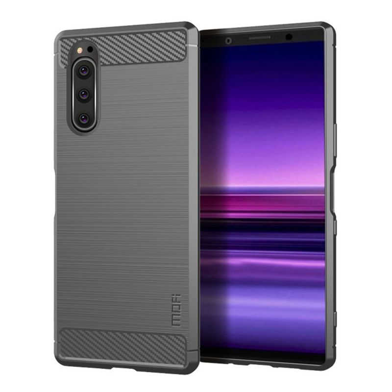 Coque Sony Xperia 5 Fibre Carbone Brossée Mofi