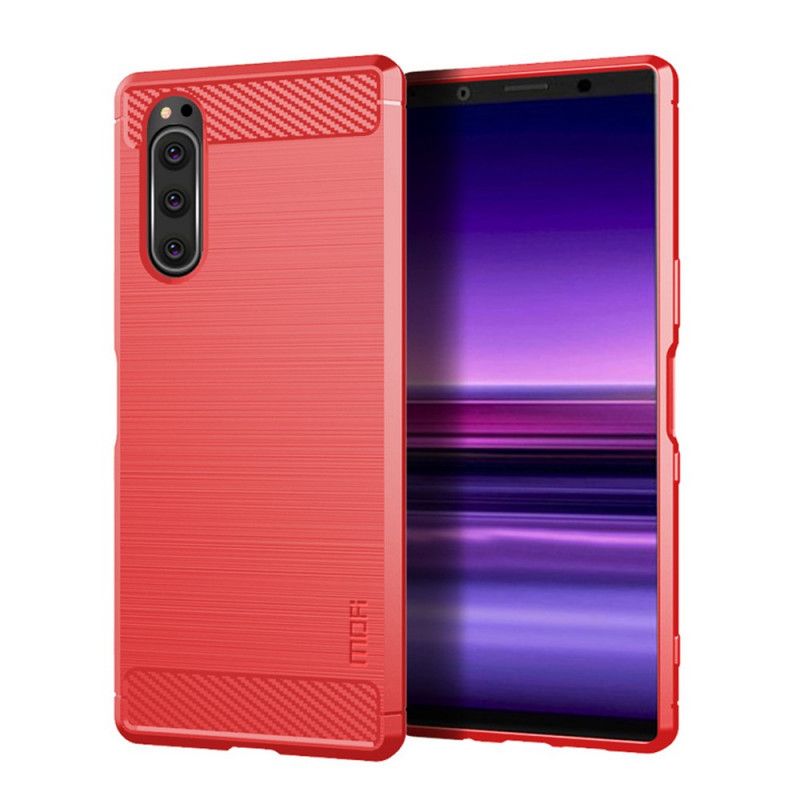 Coque Sony Xperia 5 Fibre Carbone Brossée Mofi