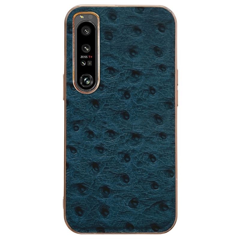 Coque Sony Xperia 5 IV Véritable Cuir Style Autruche