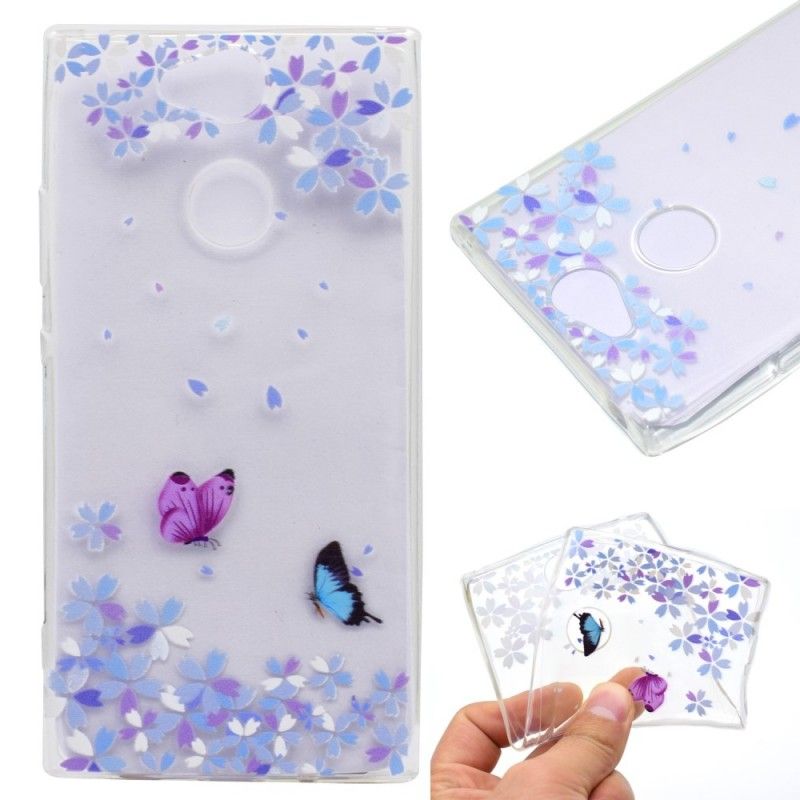 Coque Sony Xperia Xa2 Transparente Papillons Et Fleurs