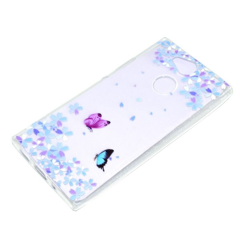 Coque Sony Xperia Xa2 Transparente Papillons Et Fleurs