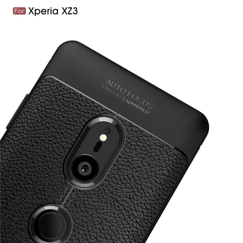 Coque Sony Xperia Xz3 Effet Cuir Litchi Double Line