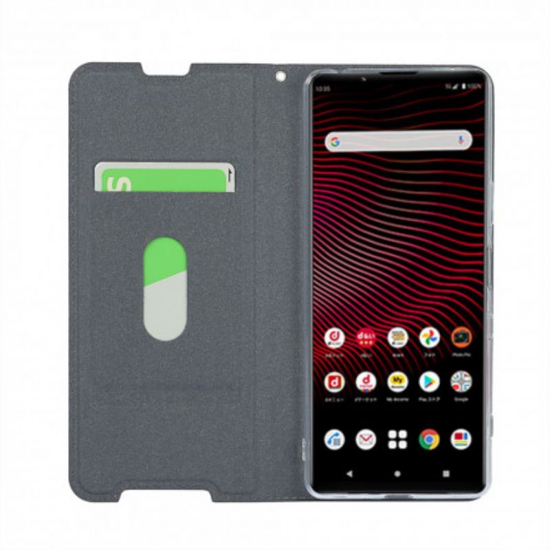 Flip Cover Pour Sony Xperia 1 III Simili Cuir Classe À Lanière