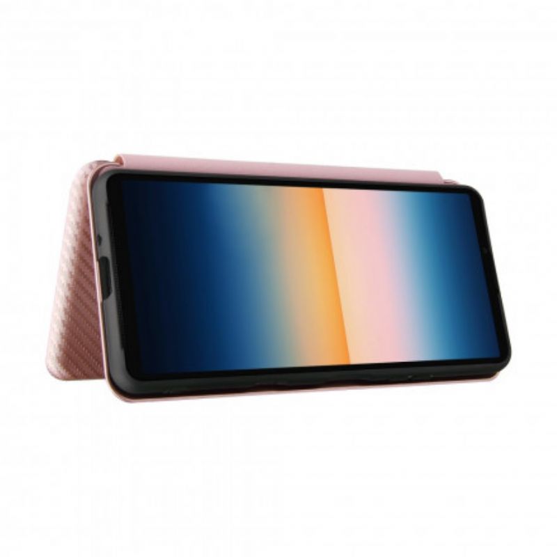 Flip Cover Sony Xperia 10 III Silicone Carbone Coloré