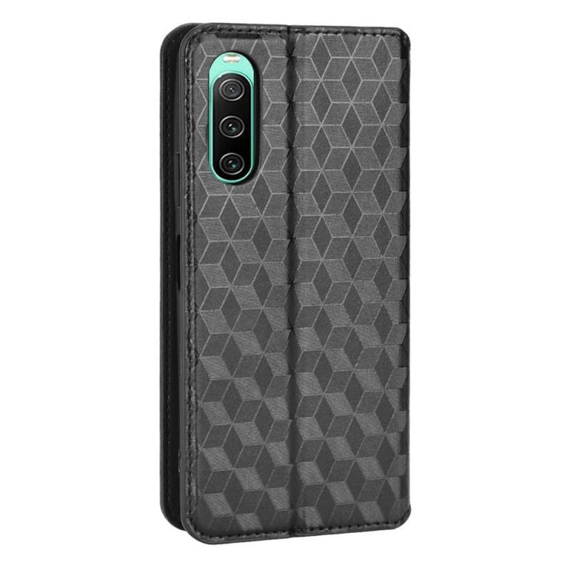 Flip Cover Sony Xperia 10 IV Cubes 3D