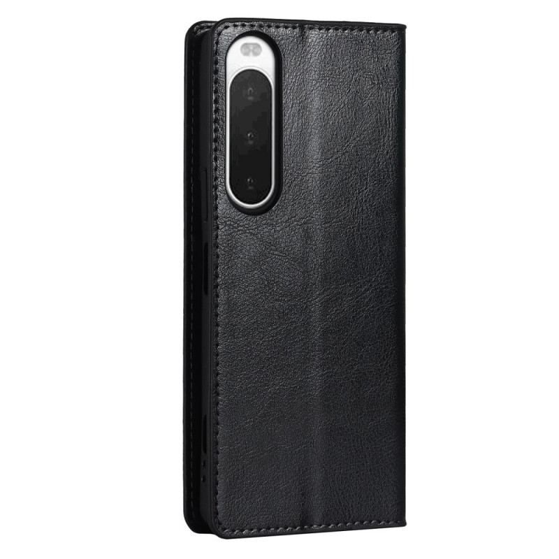 Flip Cover Sony Xperia 10 IV Cuir Véritable