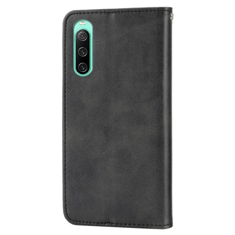 Flip Cover Sony Xperia 10 IV Style Cuir Motif 3D avec Lanière