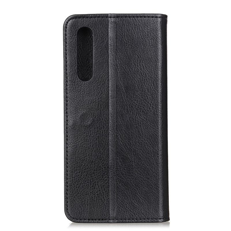 Flip Cover Sony Xperia 5 Ii Cuir Litchi Fendu Simple