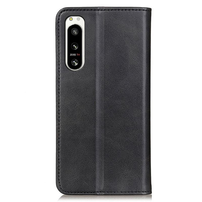 Flip Cover Sony Xperia 5 IV Cuir Fendu