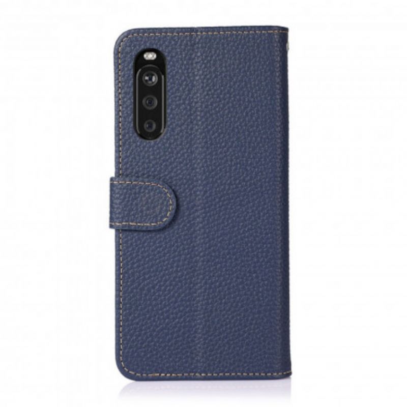 Housse Pour Sony Xperia 10 III Cuir Litchi Khazneh