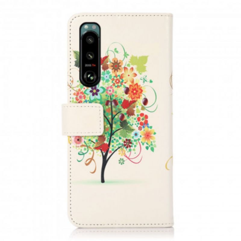 Housse Pour Sony Xperia 5 III Arbre Fleuri