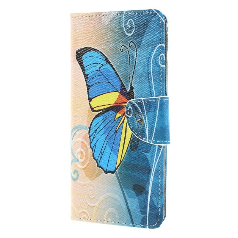 Housse Sony Xperia 1 Butterflies Bleus Et Jaunes