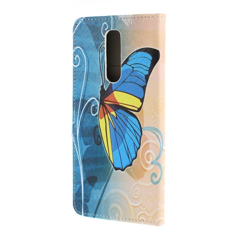 Housse Sony Xperia 1 Butterflies Bleus Et Jaunes