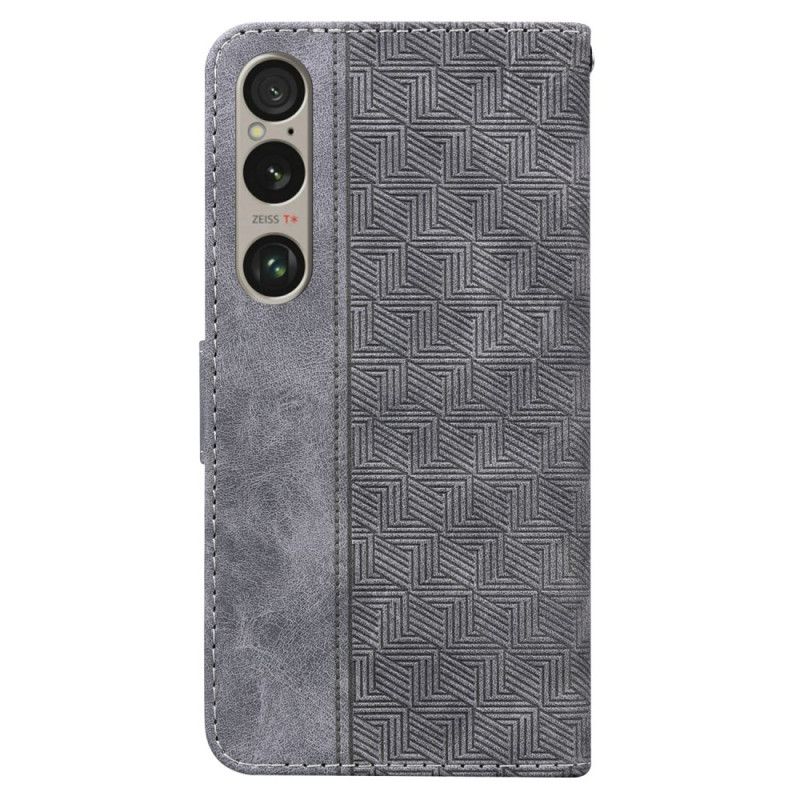 Housse Sony Xperia 1 VI Motif Tissé à Lanière