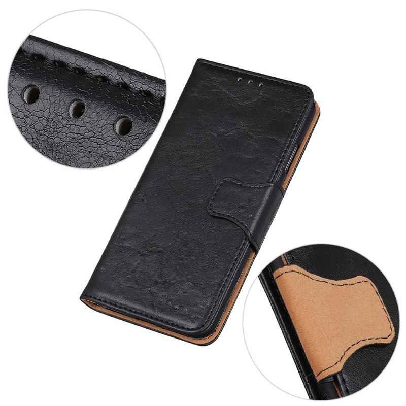 Housse Sony Xperia 10 IV Cuir Fendu Fermoir Vintage