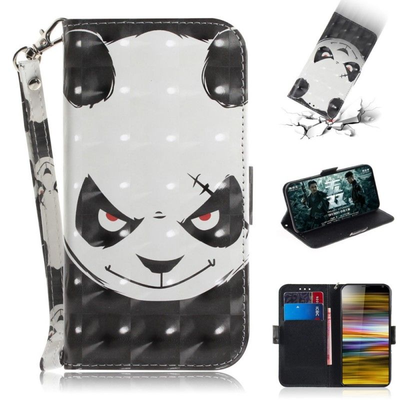 Housse Sony Xperia 10 Plus Angry Panda À Lanière