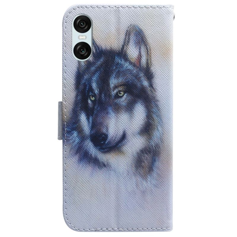 Housse Sony Xperia 10 VI Loup Aquarelle