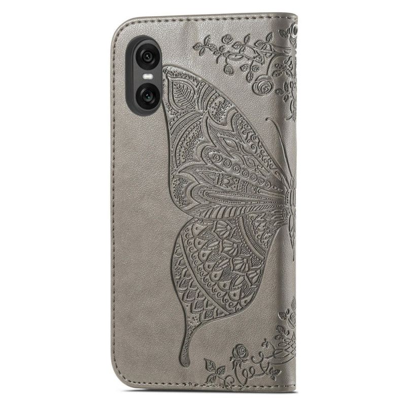 Housse Sony Xperia 10 VI Papillon Baroque à Lanière