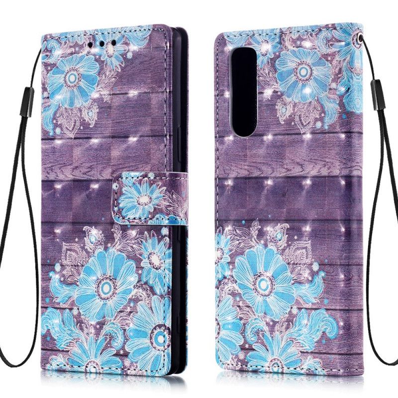 Housse Sony Xperia 5 Fleurs Bleues