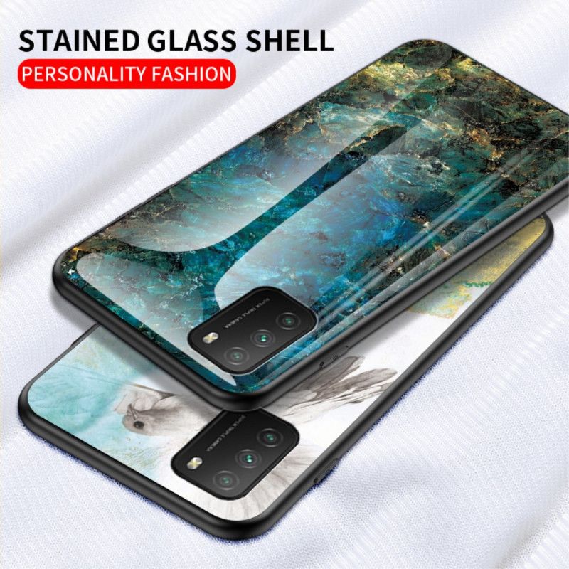 Coque Poco M3 Verre Trempé Marble Colors