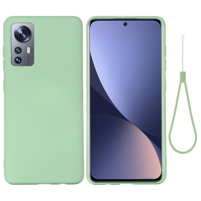 Coque  Xiaomi 12 / 12X  Silicone Liquide Avec Lanière