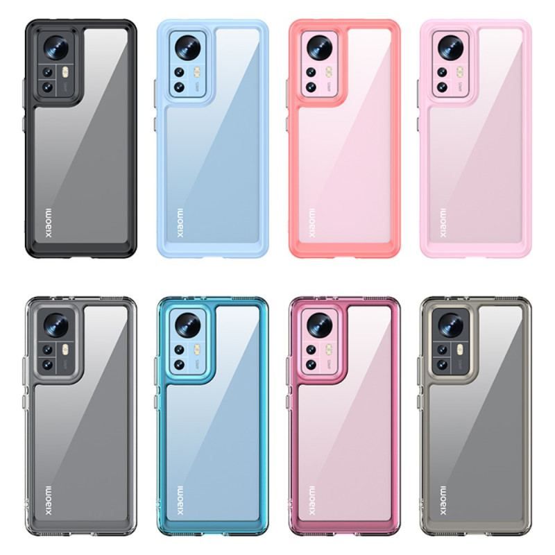 Coque Xiaomi 12 / 12X Transparente avec Contours Colorés