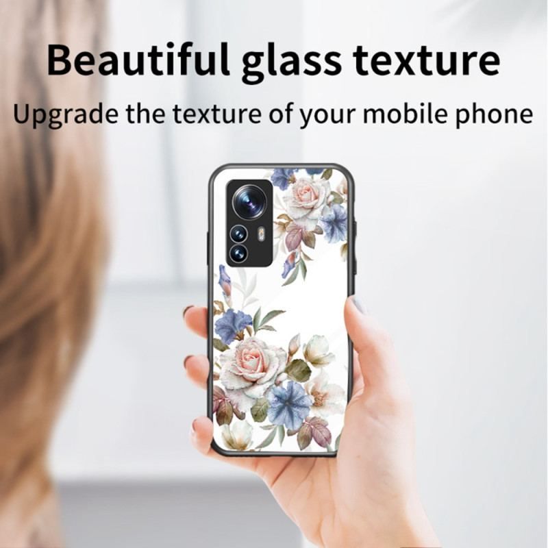 Coque Xiaomi 12 / 12X Verre Trempé avec Anneau Fleurs