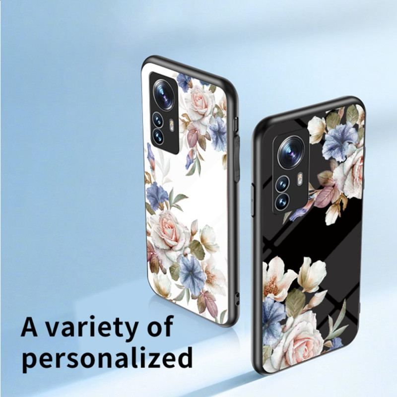 Coque Xiaomi 12 / 12X Verre Trempé avec Anneau Fleurs