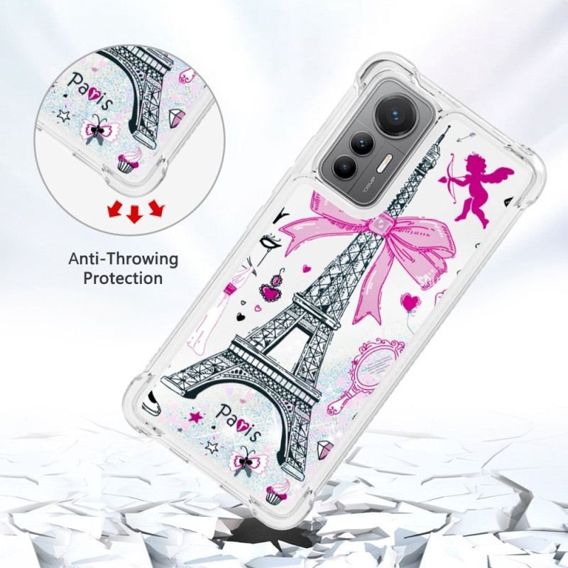 Coque Xiaomi 12 Lite Paillettes Tour Eiffel