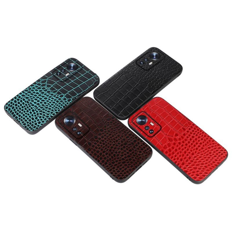 Coque Xiaomi 12 Pro Cuir Effet Peau de Crocodile