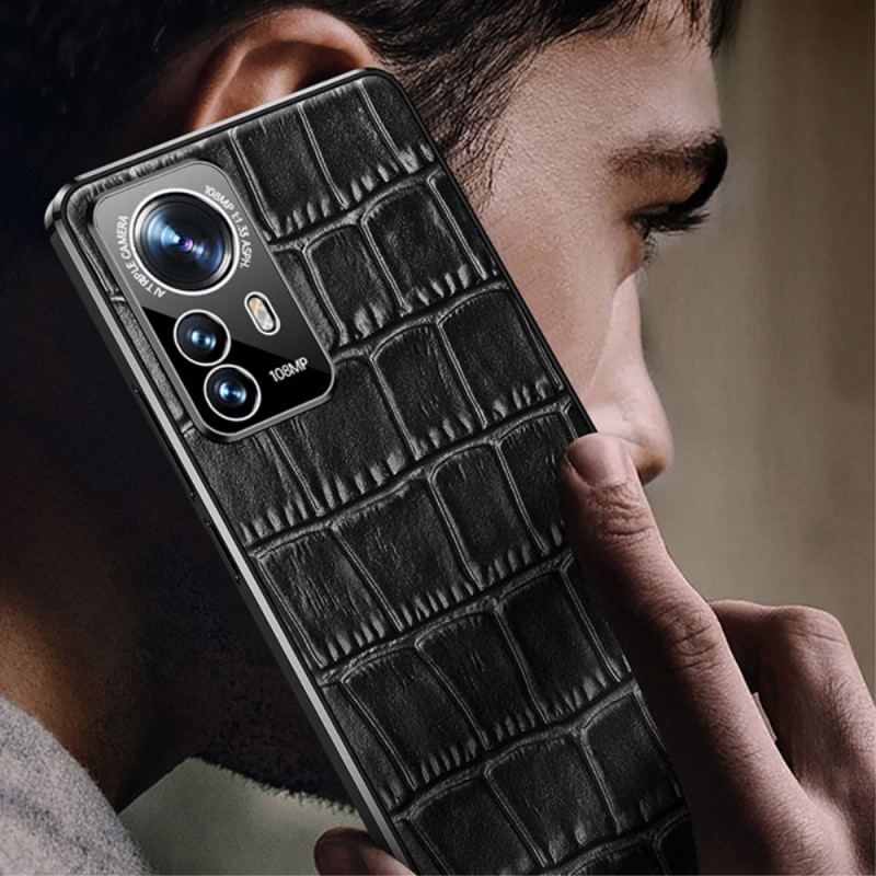 Coque Xiaomi 12 Pro Cuir Style Peau de Crocodile