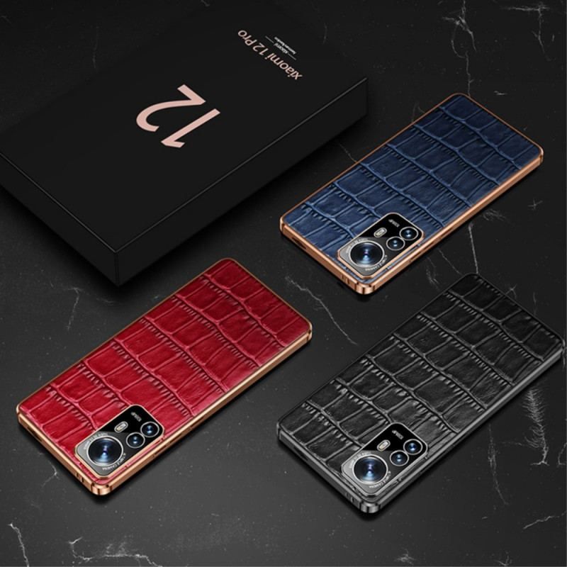 Coque Xiaomi 12 Pro Cuir Style Peau de Crocodile