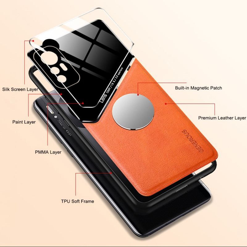 Coque Xiaomi 12 Pro Effet Cuir Magnétique