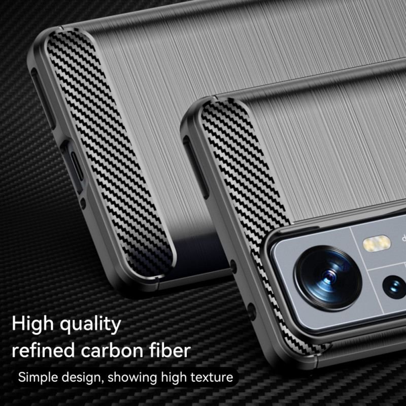 Coque Xiaomi 12 Pro Fibre Carbone Brossée