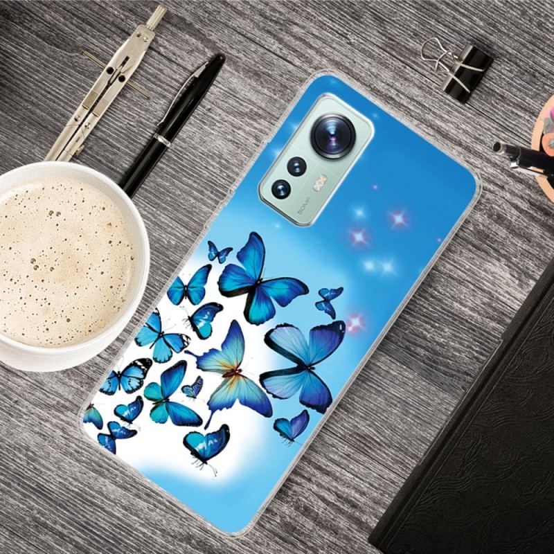 Coque Xiaomi 12 Pro Silicone Déclinaison Papillons