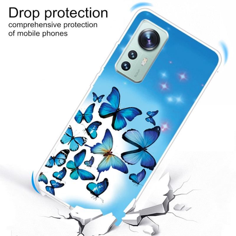 Coque Xiaomi 12 Pro Silicone Déclinaison Papillons