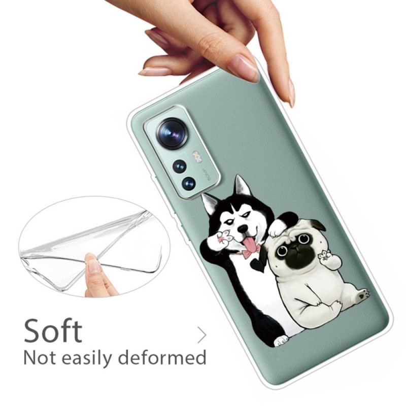 Coque Xiaomi 12 Pro Silicone Drôles de Chiens