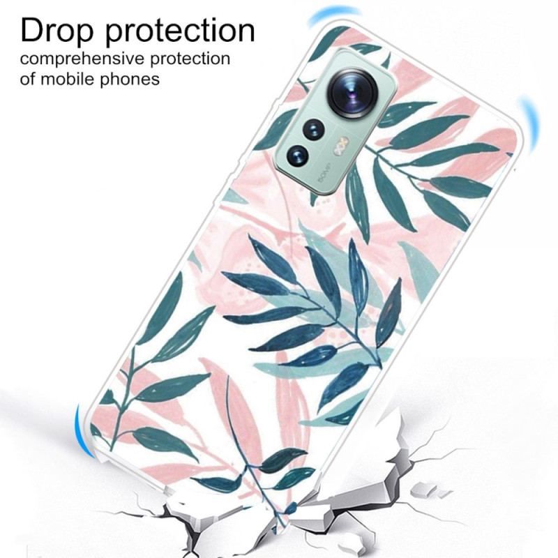 Coque Xiaomi 12 Pro Silicone Feuilles