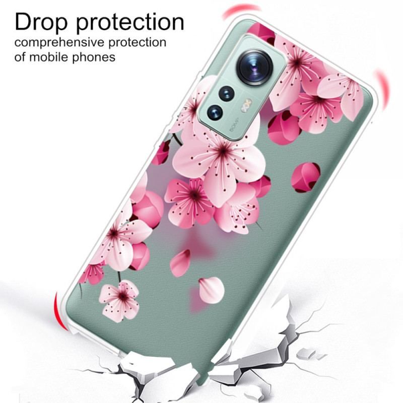 Coque Xiaomi 12 Pro Silicone Fleurs Roses