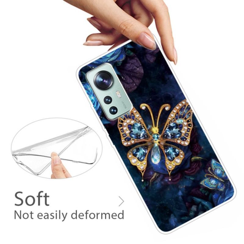 Coque Xiaomi 12 Pro Silicone Papillon Décliné