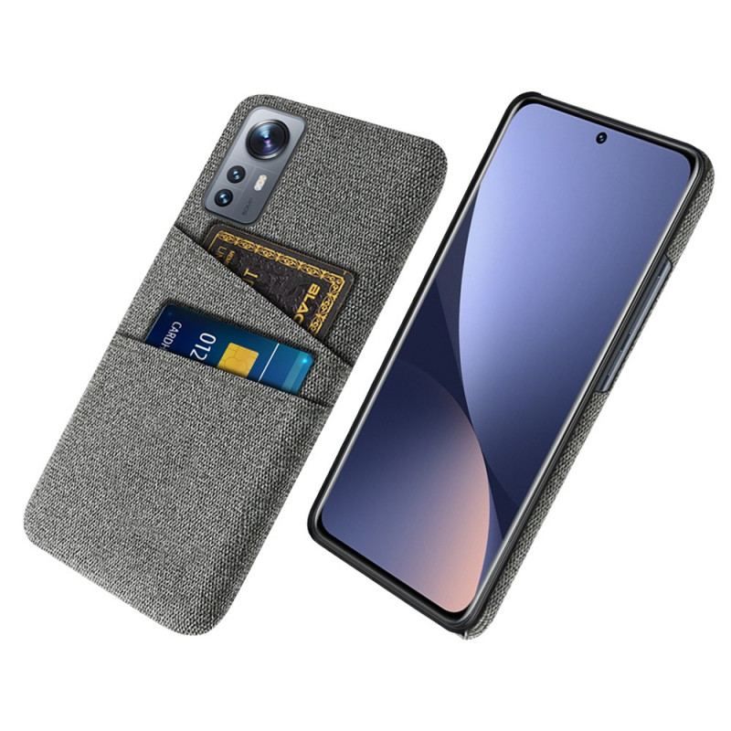 Coque Xiaomi 12 Pro Tissu avec Porte-Cartes