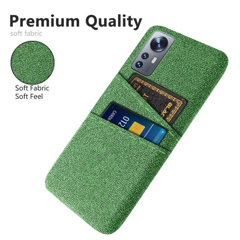 Coque Xiaomi 12 Pro Tissu avec Porte-Cartes