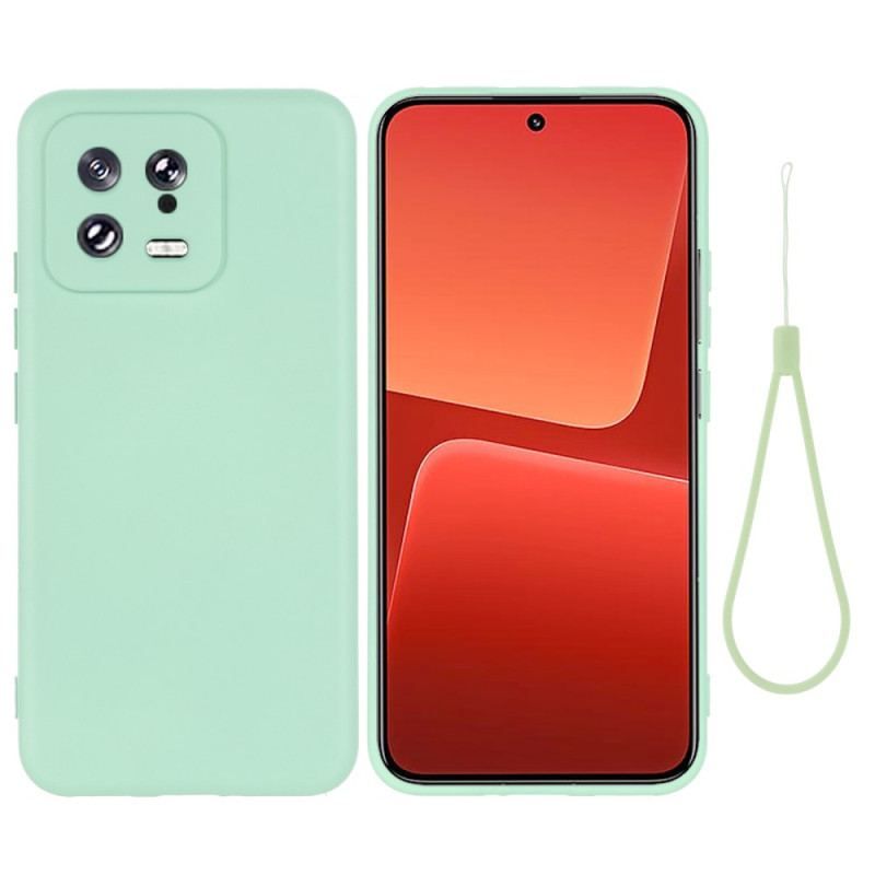 Coque Xiaomi 13 Silicone Liquide avec Lanière