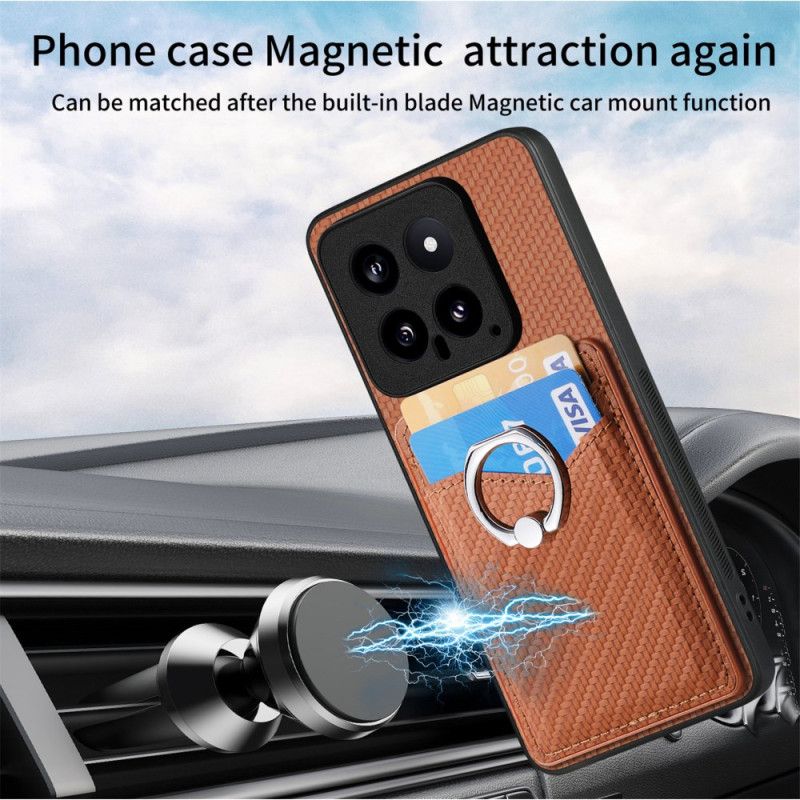 Coque Xiaomi 14 Anneau-Support et Fente pour Cartes