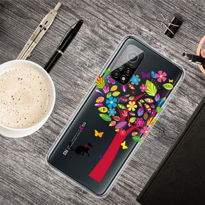 Coque Xiaomi Mi 10t / 10t Pro Chat Sous L'arbre Coloré